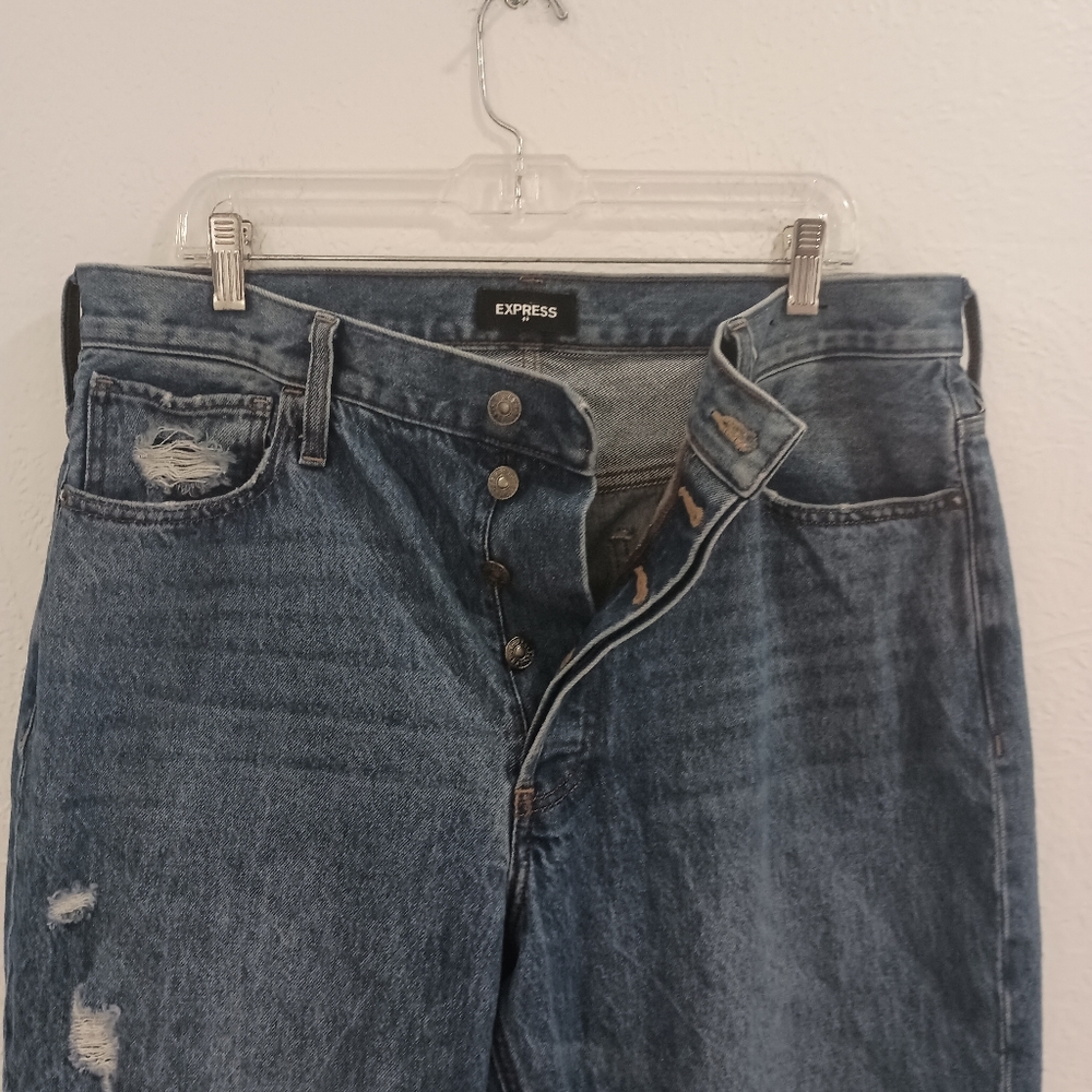 Express High Rise Button Fly Dad Jeans - Picture 5 of 5